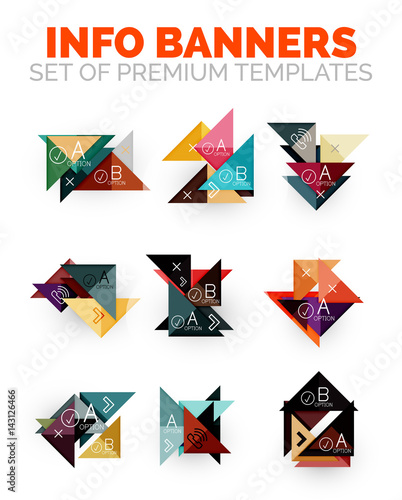 Free Download Set of vector triangle paper geometrical info banners - GFXLoad