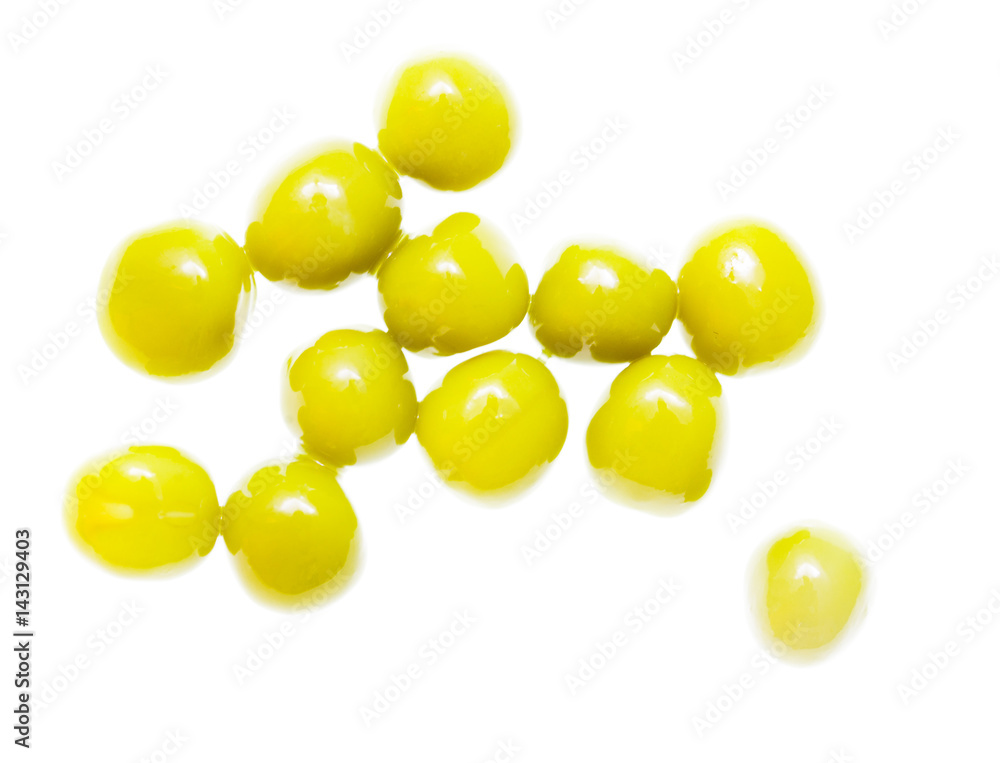 Green peas on a white background Green peas on a white background