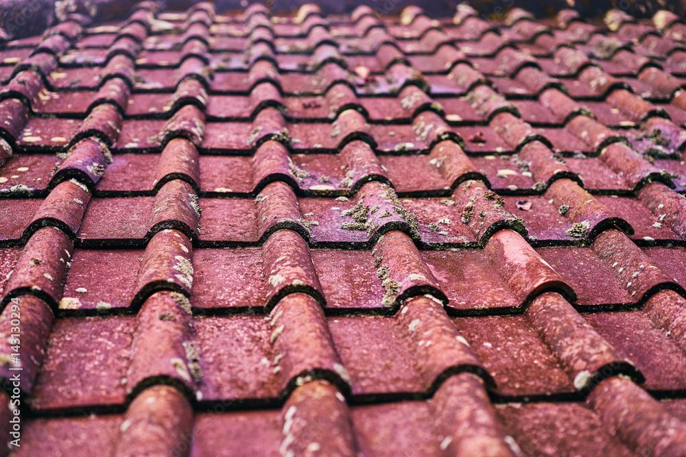 Tile roof pattern textured background. Tile roof pattern textured background.
