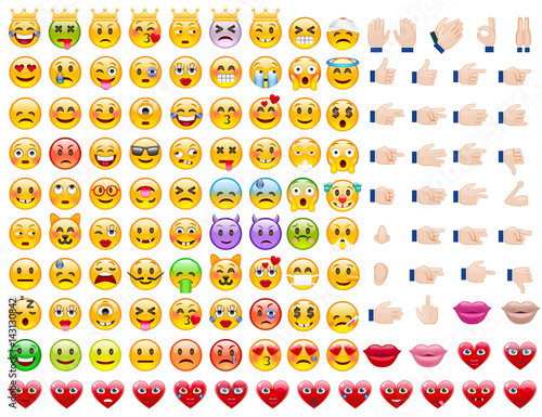 Abstract Funny Set of Emoticons