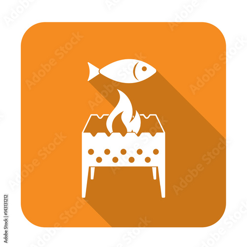 Grilled fish icon. Vector illustration