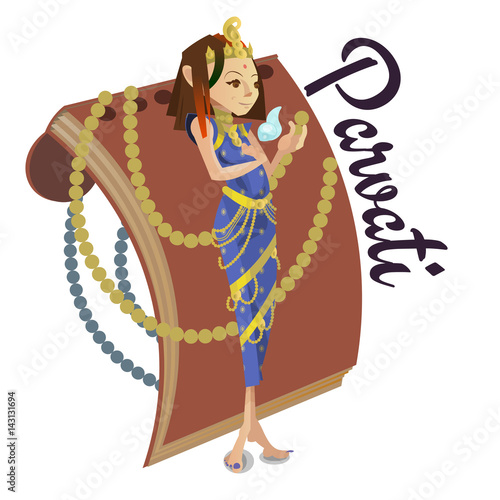 hindu gods Parvati Invitation cards Dawali Holiday vector illustration