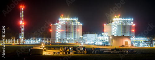 LNG terminal in Swinoujscie,Poland.Night photo