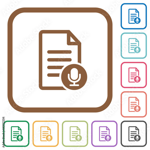 Voice document simple icons