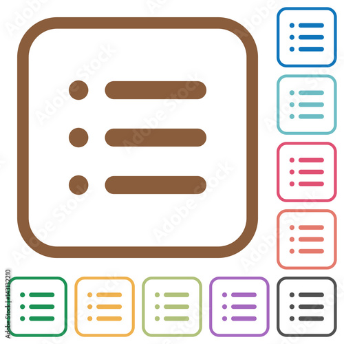 Unordered list simple icons