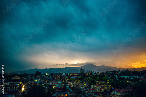 Thunderstorm over Patan at sunset in the Kathmandu Valley, Nepal © Thomas Dutour