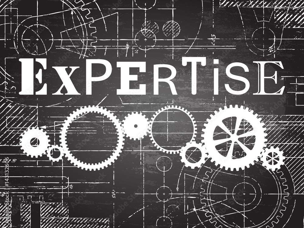 Fototapeta premium Expertise Blackboard Tech Drawing