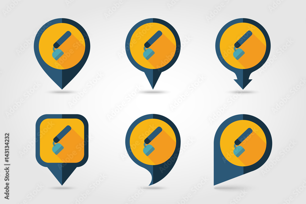 Hoe flat vector pin map icon. Garden Equipment Hoe flat vector pin map icon. Garden Equipment