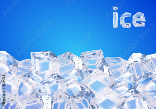 Background with ice cubes