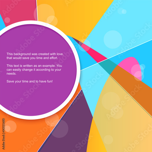 Bright vintage retro background with place for your text. Applique in the style of abstraction or impressionism