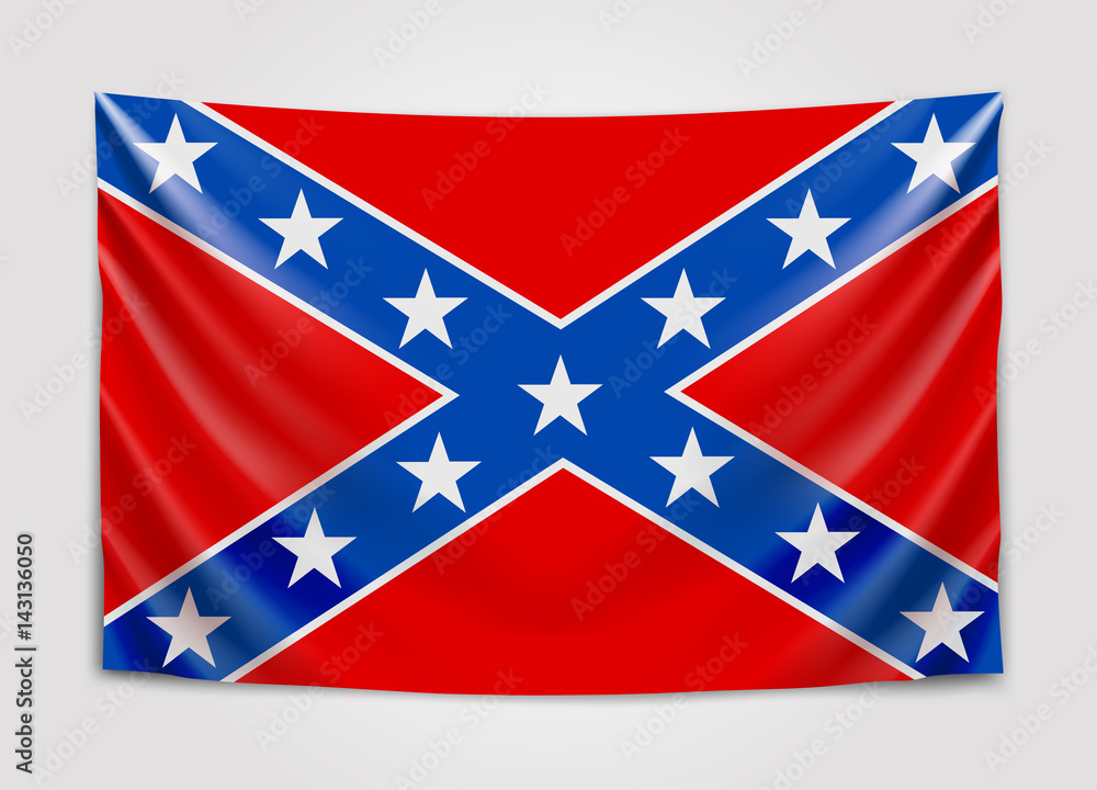 Hanging flag of Confederate. Confederate States of America. National flag concept.
