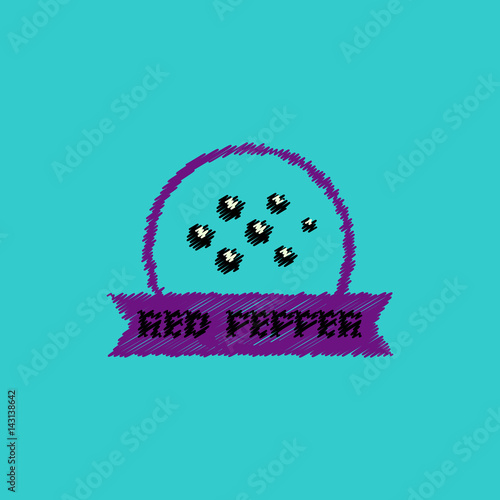 flat vector icon design collection Kitchenware seasoning red pepper