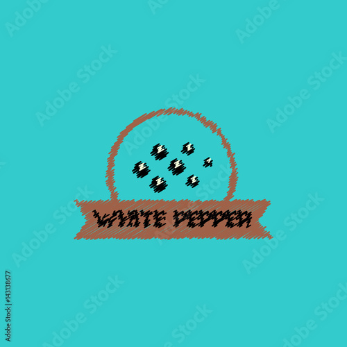 flat vector icon design collection Kitchenware seasoning white pepper