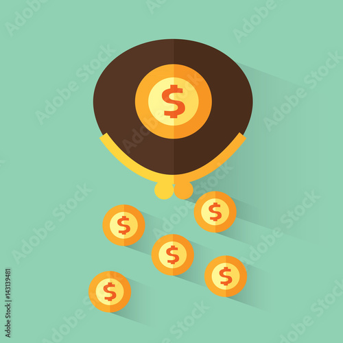 Wallet with dollars