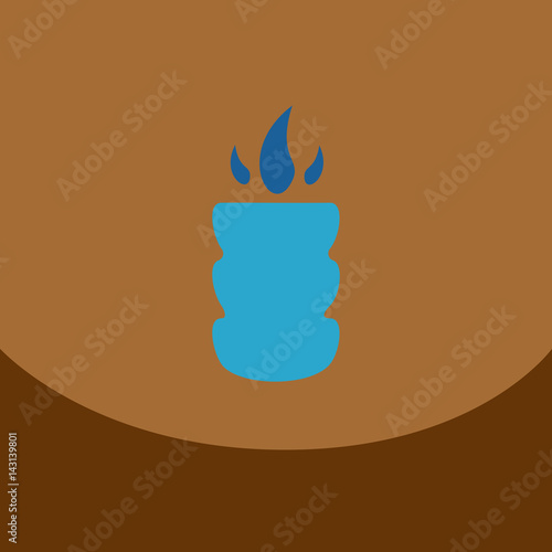Flat icon with dark shadow hookah charcoal. Hookah accessories, vector illustration