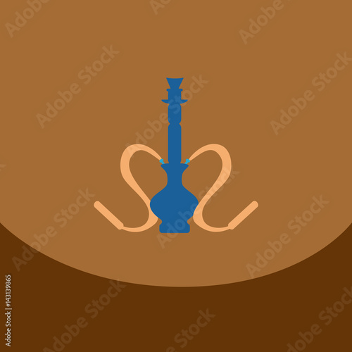 Flat icon with dark shadow hookah and hookah accessories, vector illustration