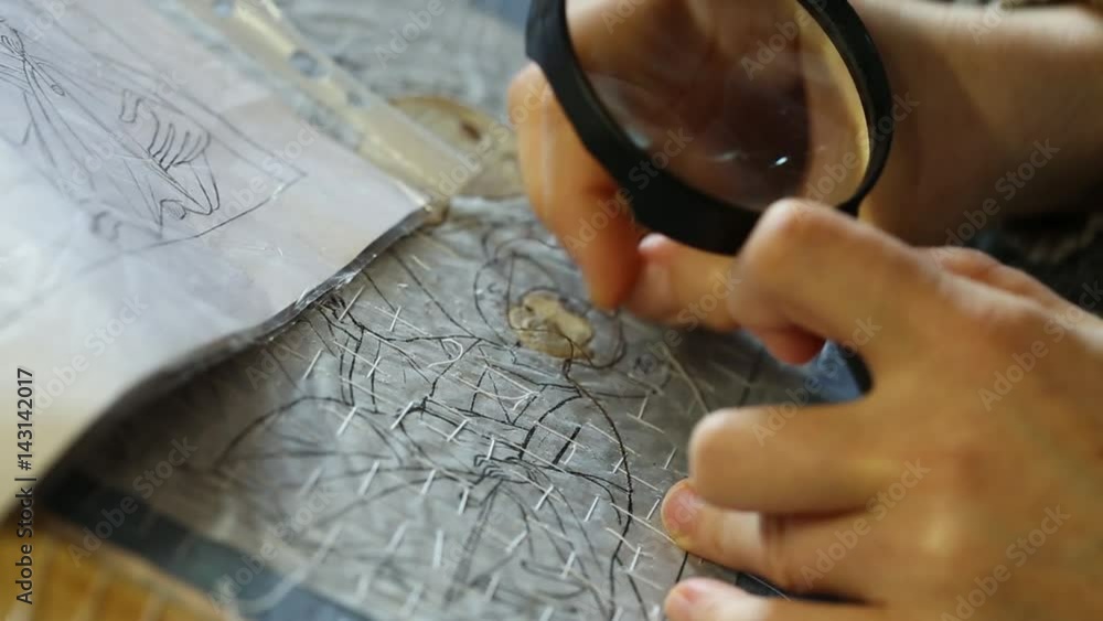 Handwork embroidering icon Handwork embroidering icon
