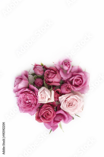 Background with floral decoration of natural roses.