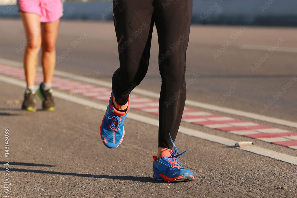 marathon running on the road