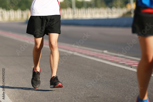 marathon running on the road