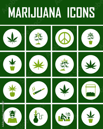marijuana icon vector set