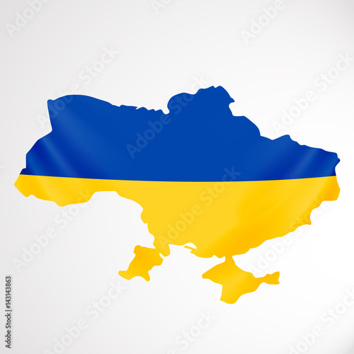 Ukraine flag in form of map. Ukraine. National flag and map concept.