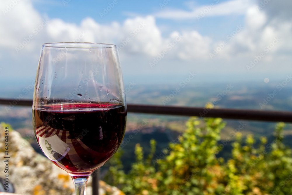 a glass of wine in Italy