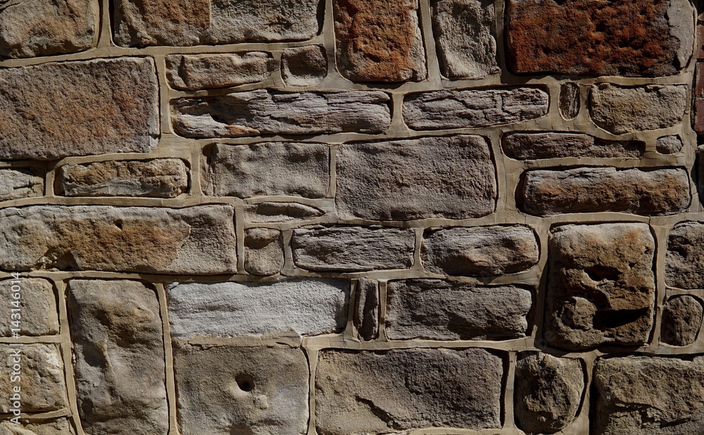 Square stone wall texture - slate rock background