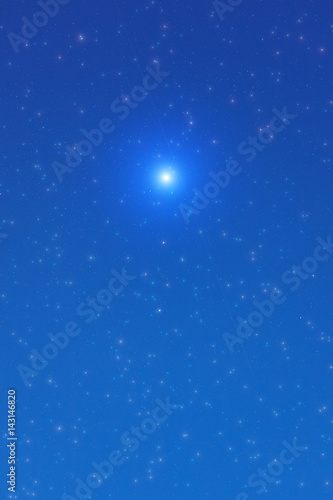 Milky way stars photographed with wide lens. 2D render / illustration.