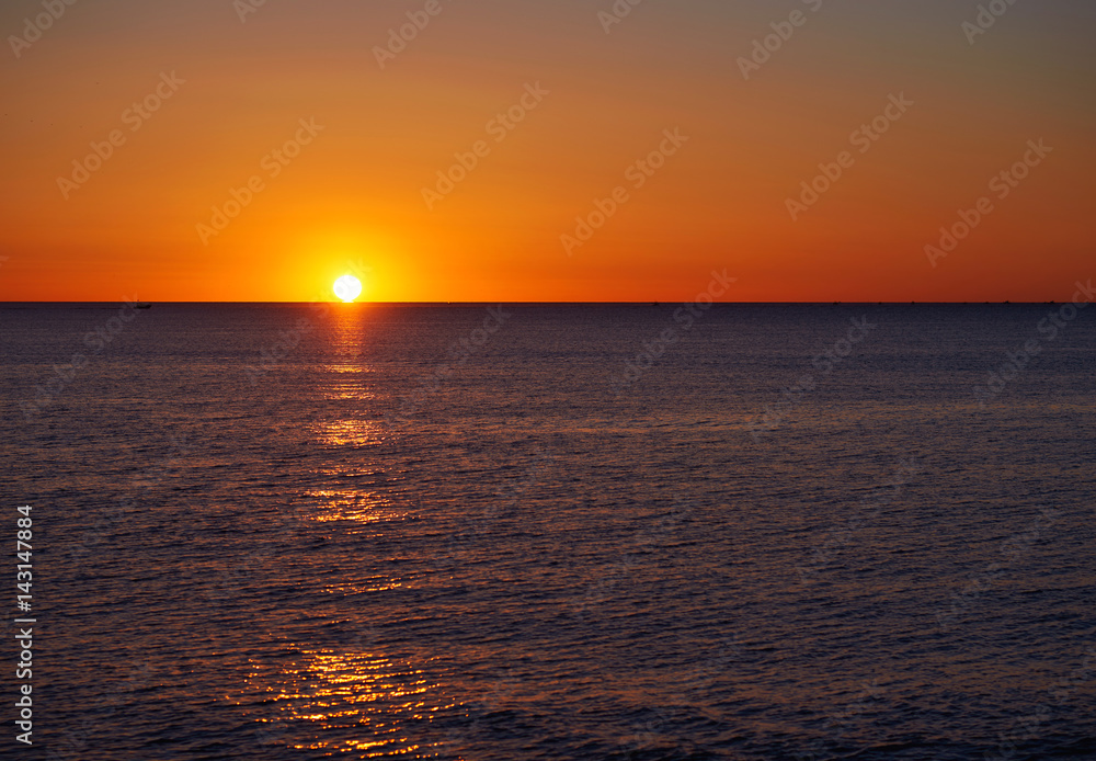 Beautiful sunrise over the Mediterranean Sea. Spain