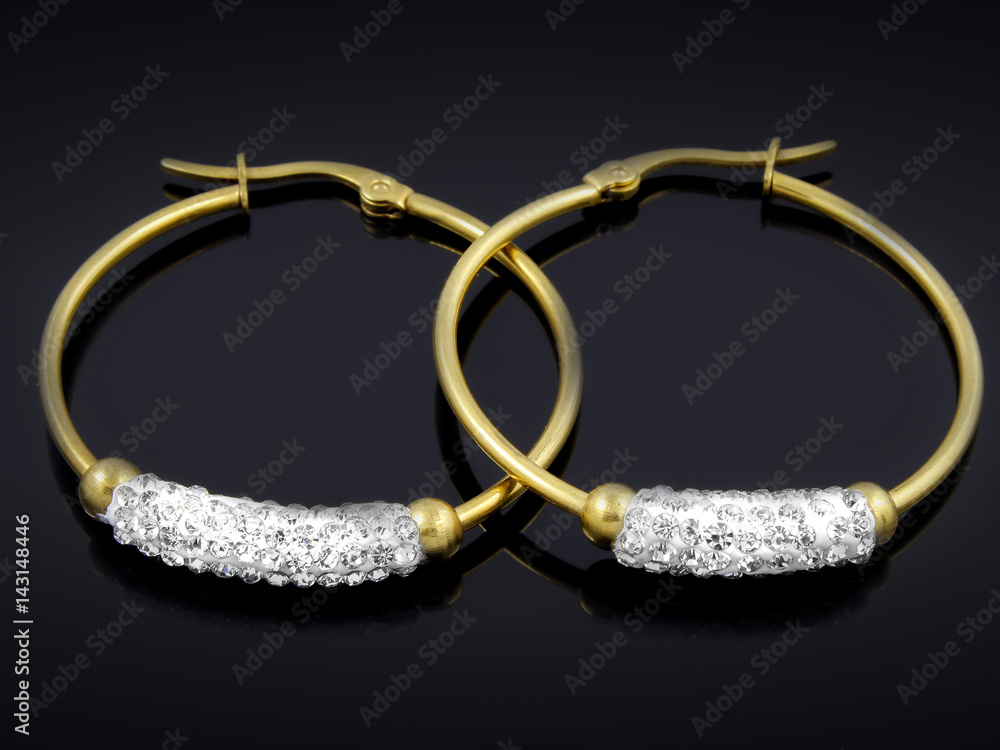 Earrings with crystals - Stainless Steel Earrings with crystals - Stainless Steel