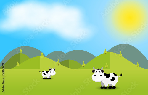 Paesaggio di campagna con mucche