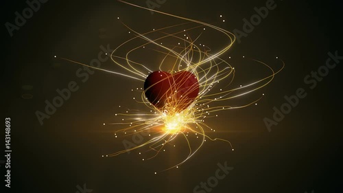 Heart Particles Organic Lines. / 3D animation for Valentine's day