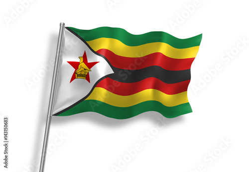 Drapeau du Zimbabwe en qualité vectorielle 