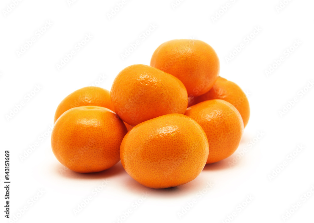 ripe juicy tangerine on a white background ripe juicy tangerine on a white background