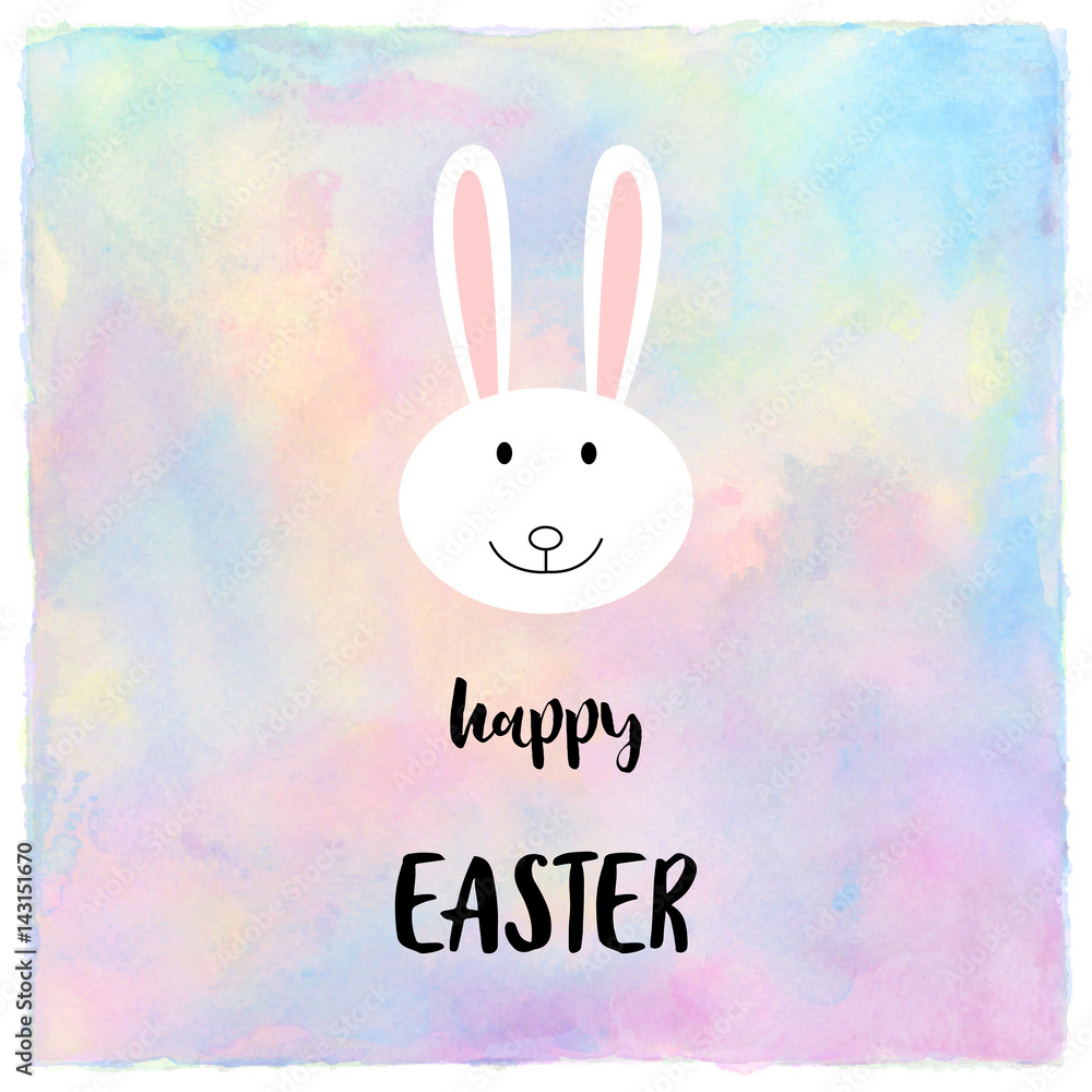 Fototapeta premium Happy Easter greeting with rabbit