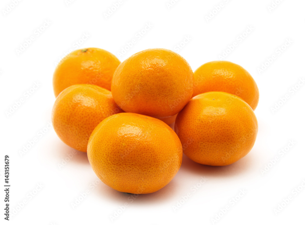 ripe juicy tangerine on a white background ripe juicy tangerine on a white background
