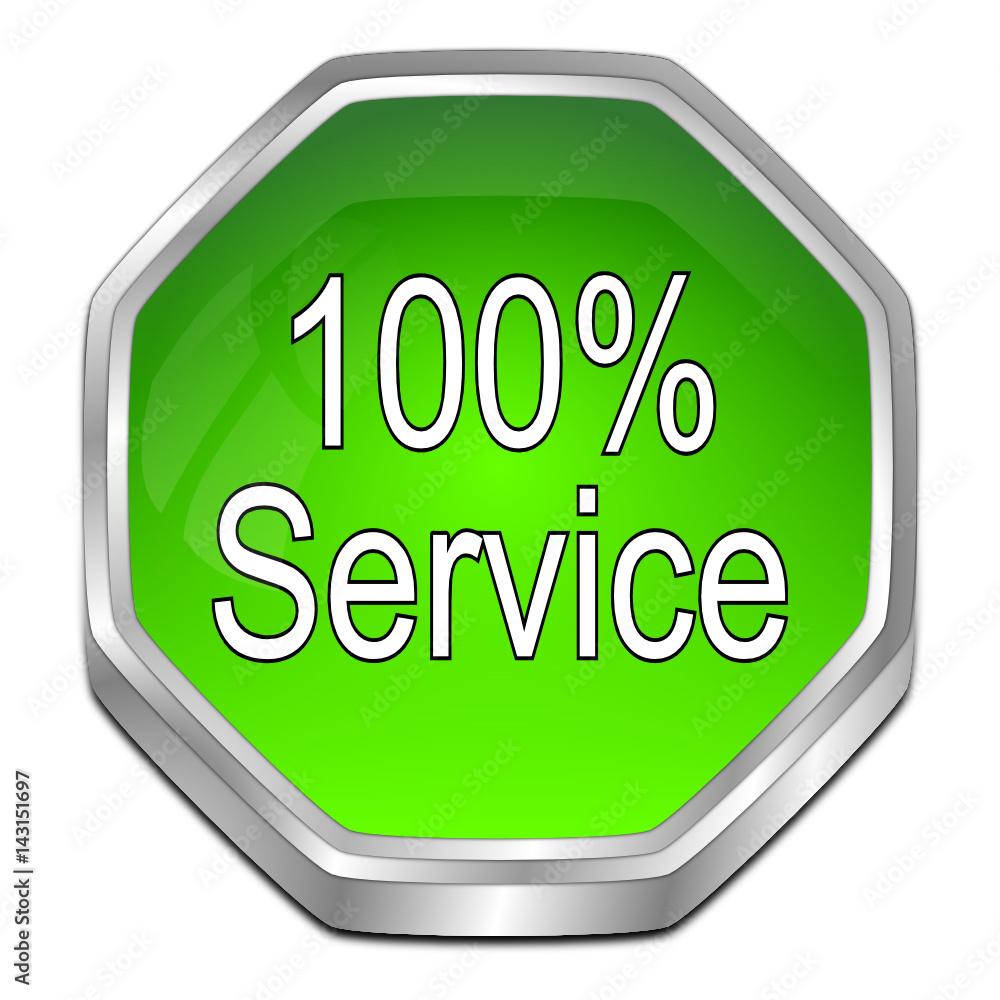 100% Service button - 3D illustration 100% Service button - 3D illustration