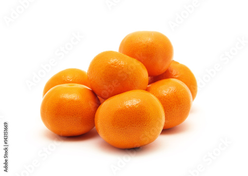 ripe juicy tangerine on a white background