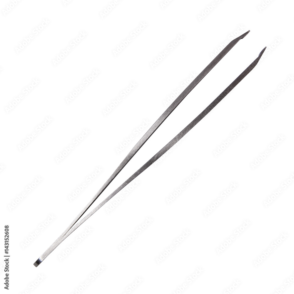 Cosmetic forceps isolated on white background. Cosmetic tweezers. Cosmetic forceps isolated on white background. Cosmetic tweezers.