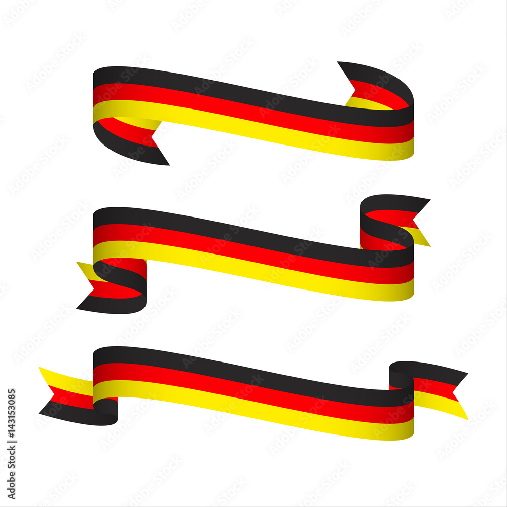 Set of three modern ribbons with the German tricolor, Made in Germany symbol, vector illustration Set of three modern ribbons with the German tricolor, Made in Germany symbol, vector illustration