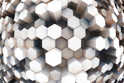 design element. 3D illustration. rendering. abstract hexagon background