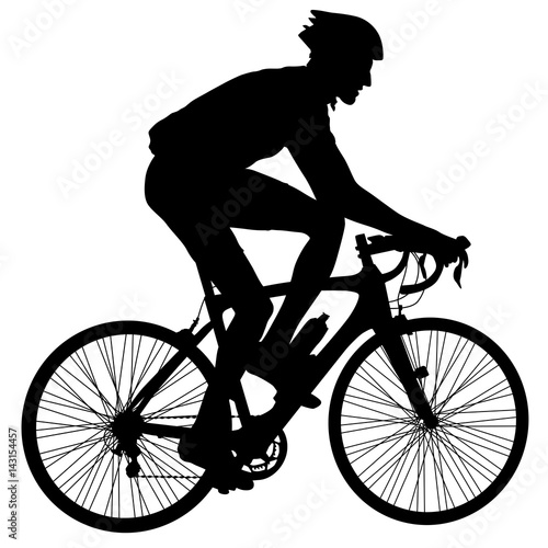 Silhouette of a cyclist male. vector illustration
