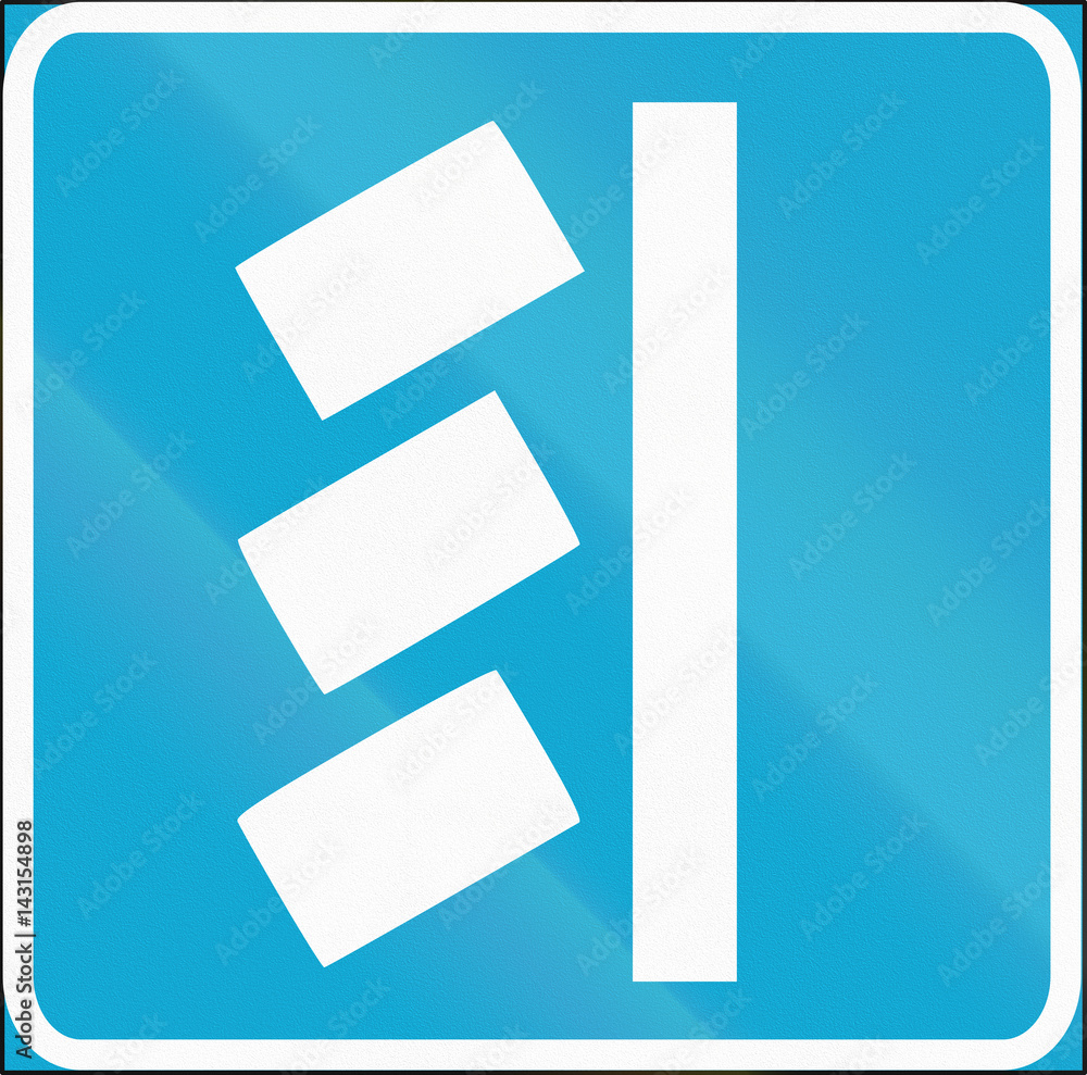 Estonian regulatory road sign - Parking position Estonian regulatory road sign - Parking position