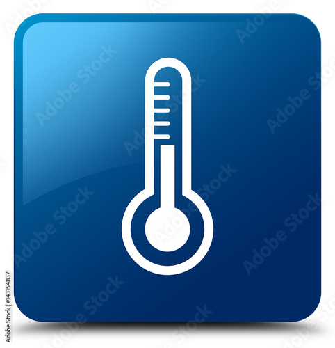 Thermometer icon blue square button