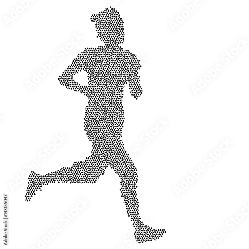 Black Silhouettes Runners sprint women on white background