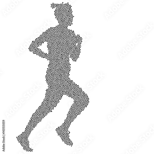 Black Silhouettes Runners sprint women on white background
