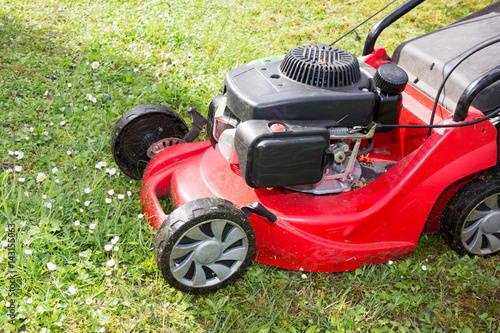 lawnmower with gasoline engine will cut the lawn