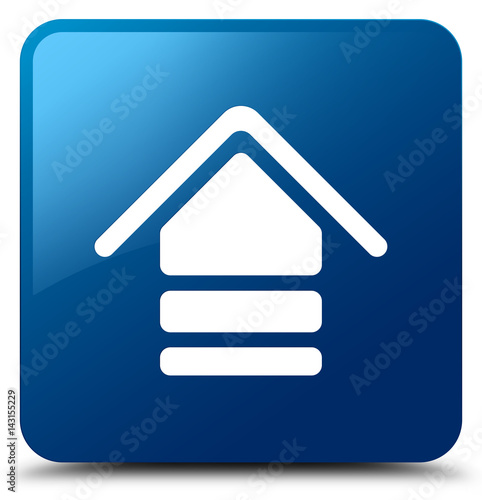 Upload icon blue square button