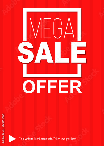 Mega sale offer red poster and flyer template